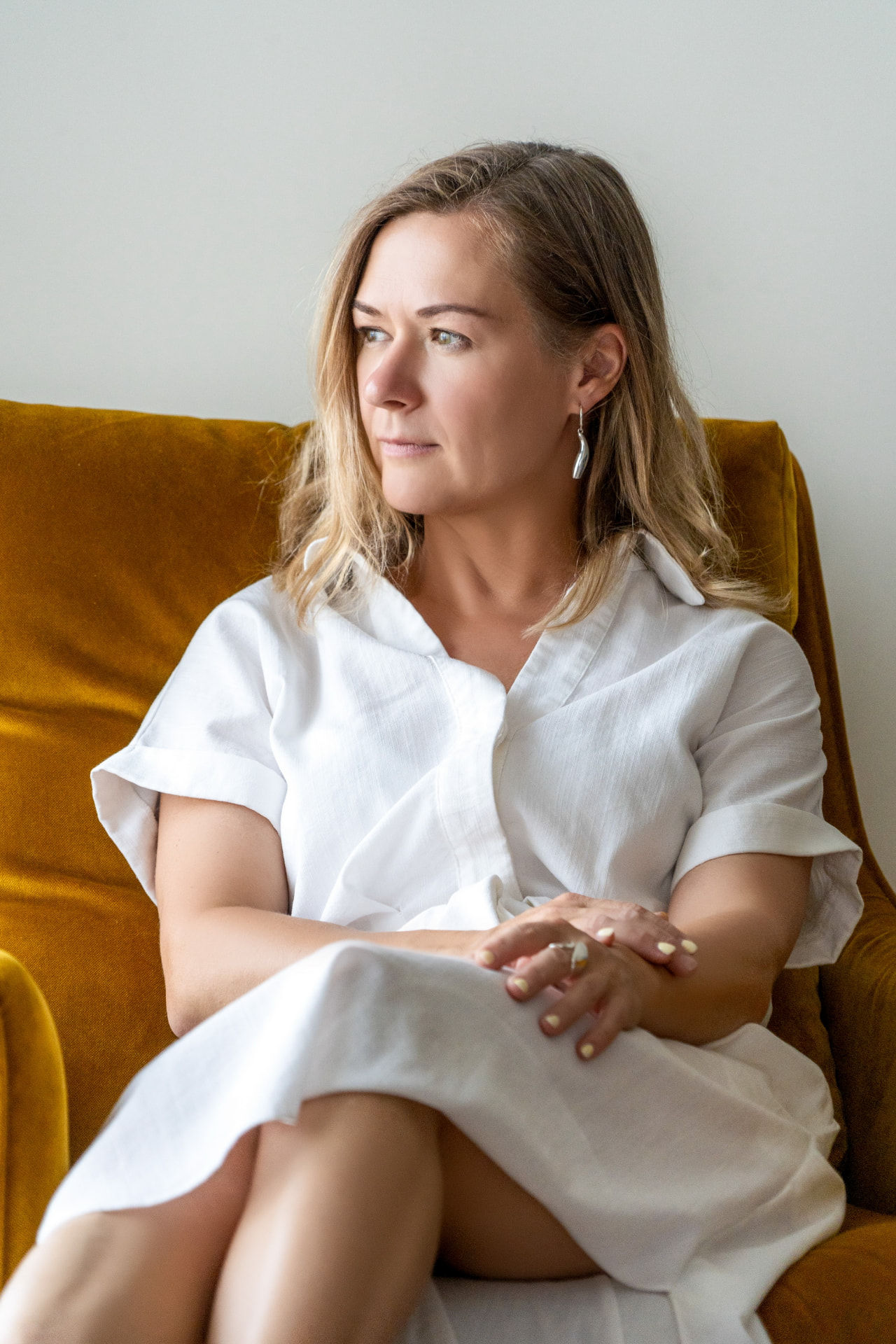 Portrait of the artist seated in an armchair